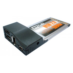 Adaptor PCMCIA cu doua porturi USB 2.0 si un FIREWIRE IEEE 1394A